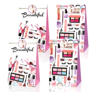 4/8/12pcs Girls Spa Party Candy Bags Women Cosmetic Gift Bags Sweet Pink Princess Birthday Make up Queen Bachelor Party Supplies