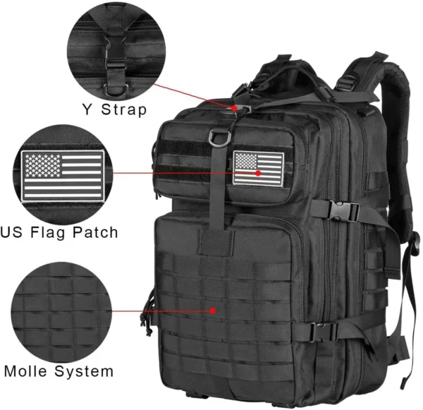 QT&QY 30/45L Man Tactical Backpacks HkingTraveling Bags Survival Outdoor 3P Assault Pack EDC Molle Pack For Trekking Hunting Bag - Image 2
