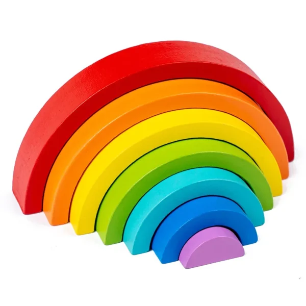 Hot Arch Bridge Rainbow Building Blocks Kids Wood Stacker Baby Toy Color Cognitive Children Montessori Educational Wooden Toys - Image 6