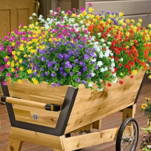 5PCS Artificial Flowers  Outdoor Decoration Spring Summer Decoration UV Resistant Plastic  Shrubs  Garden Decor Tulipanes Rosas