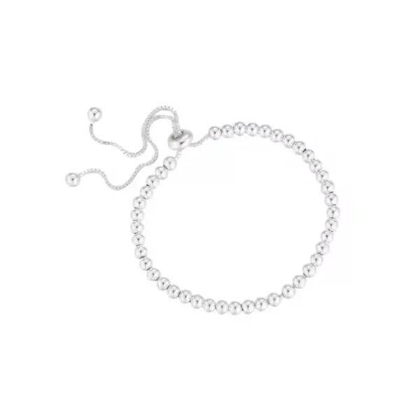 100% Solid 925 Sterling Silver Metal Bracelets for Women Men Beads Adjuatable Handmade Simple Bracelet Birthday Christmas Gift - Image 5