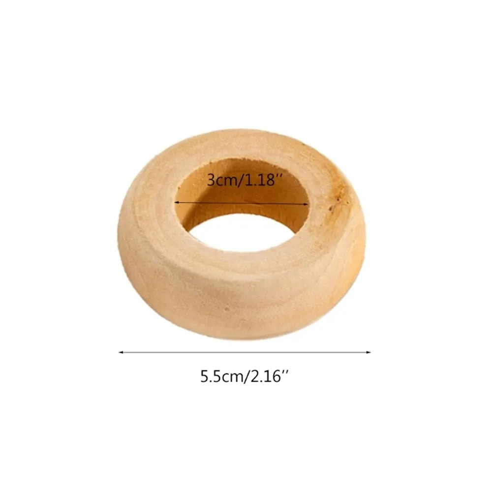 Natural Wooden Serviette Holders Napkin Rings Set Round Serviette Rings Bulk for Party Decoration Dining Table Family 10 Pcs - Image 5