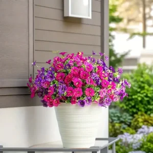 8PCS UV-Resistant Faux Flower Bouquets - Vibrant Fade-Proof Artificial Blooms for Indoor/Outdoor Decor & Wedding Arrangements