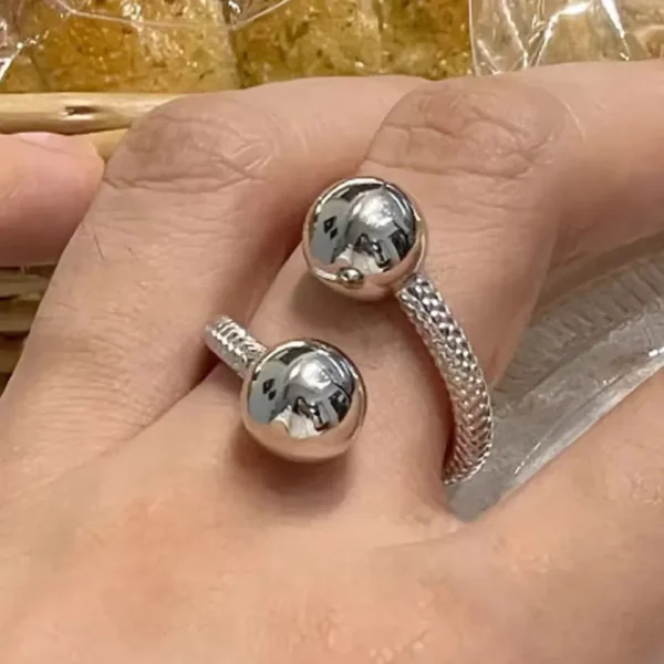 Sam Panda 925 Sterling Rings for Women Simple Geometric Handmade Irregular Retro Ring Gold Zircon Allergy For Birthday Gift - Image 16
