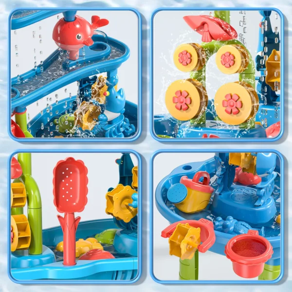 Outdoor sand and water sensory toy with funnel and shovel tools for children aged 3-8, beach and summer toys for boys and girls - Image 4