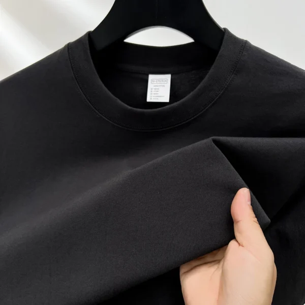 100% pure cotton summer high-end brand men's short sleeve round neck fashionable style half sleeved top breathable T-shirt - Image 17