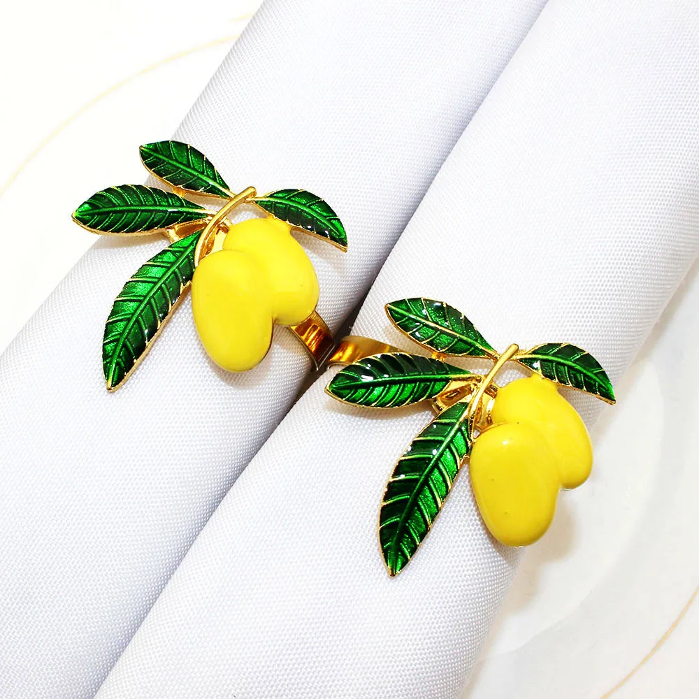 6Pcs Lemon Napkin Rings Yellow Fruit Napkin Holder for Baby Shower Wedding Dinner Party Banquet Christmas Birthday Table Decor - Image 2