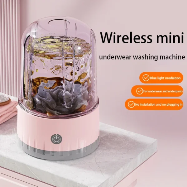 Mini Laundry Cup 1L Wireless Portable Underwear&Socks Automatic Washing Machine Rechargeable For Travel Home Dormitory - Image 2