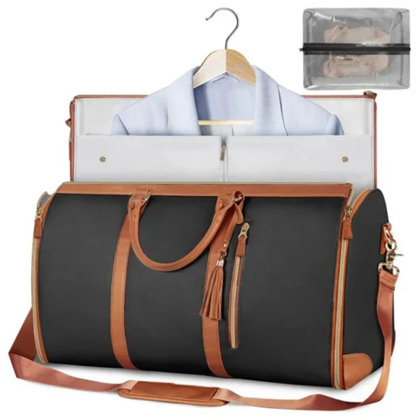 Geestock Folding Suit Storage Bag New PU Travel bag Large Waterproof Travel Suitcase For Women Sport Outdoor Weekend Bag Handbag - Image 9