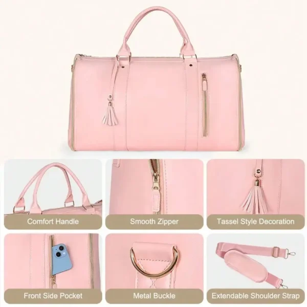 Travel Duffel Bag, Sports Handbag Gym Bag, Shoulder Weekend Overnight Bag For Women - Image 4