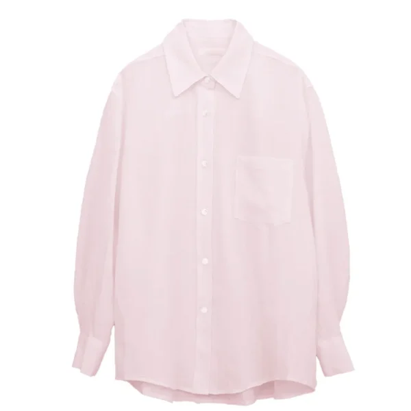 Casual 100% Linen Women Shirt Oversized  Turn Down Collar Long Sleeve Elegant And Vintage Women'S Blouses Blusa Feminina - Image 9