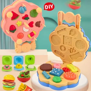 Children's Colored Mud Burger Noodle Machine Toy Rubber Mud Non toxic Mold Tool Set Handmade Clay Girl