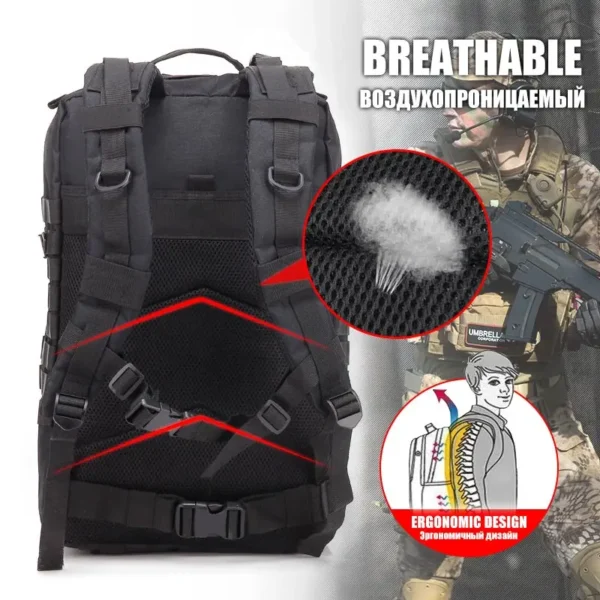 QT&QY 30/45L Man Tactical Backpacks HkingTraveling Bags Survival Outdoor 3P Assault Pack EDC Molle Pack For Trekking Hunting Bag - Image 4