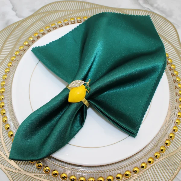 6Pcs Lemon Napkin Rings Metal Fruit Napkin Buckles Rhinetone Napkin Holder for Wedding Birthday Dinner Party Table Decor HB142 - Image 5