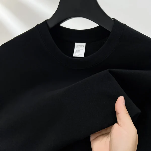 100% pure cotton summer high-end brand men's short sleeve round neck fashionable style half sleeved top breathable T-shirt - Image 13