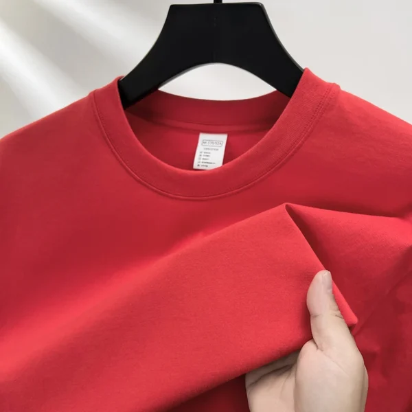 100% pure cotton summer high-end brand men's short sleeve round neck fashionable style half sleeved top breathable T-shirt - Image 9