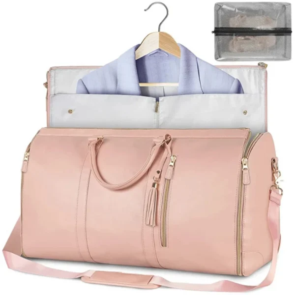 Geestock Folding Suit Storage Bag New PU Travel bag Large Waterproof Travel Suitcase For Women Sport Outdoor Weekend Bag Handbag - Image 8