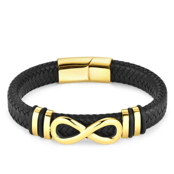 Classic Stainless Steel Leather Bracelet For Mens Chain Wristband Business Charm Jewelry Accessories for Dad Boyfriend - Image 3