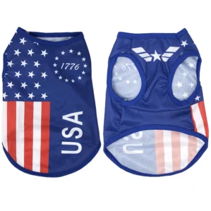 July 4th Dog Shirt Pet Independence Day Vest Costume For Small Medium Dogs Cats Summer Breathable Puppy Chihuahua Pug Clothes