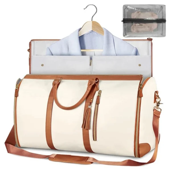 Geestock Folding Suit Storage Bag New PU Travel bag Large Waterproof Travel Suitcase For Women Sport Outdoor Weekend Bag Handbag - Image 7