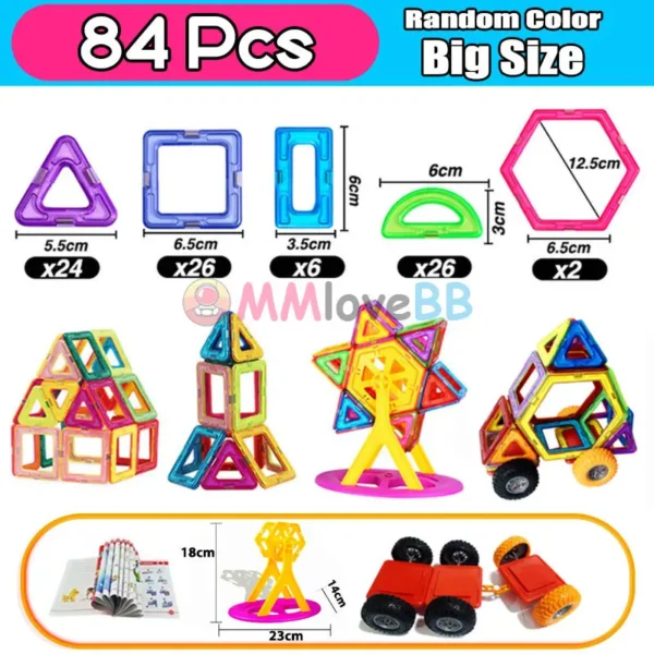 Magnets Toys for Kids Big Size Plus Magnetic Blocks for Children Designer Constructor Set Toys for Boys Building Blocks - Image 8