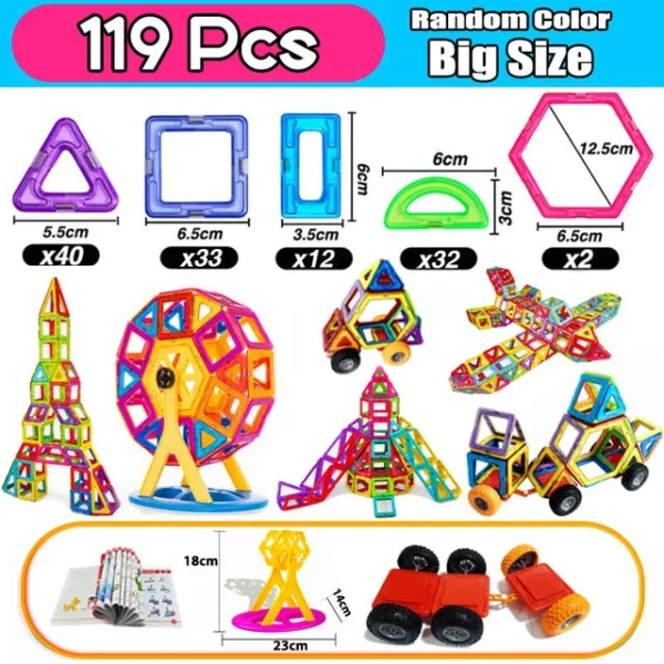 Magnets Toys for Kids Big Size Plus Magnetic Blocks for Children Designer Constructor Set Toys for Boys Building Blocks - Image 9