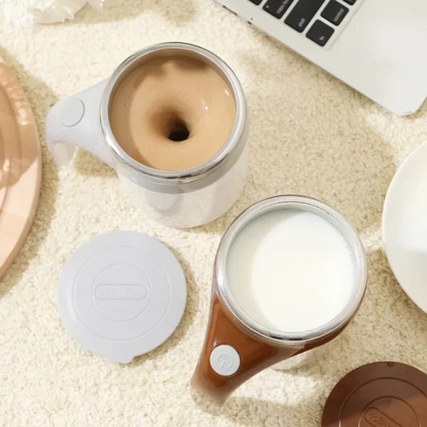 Portable Automatic Stirring Cup Mug Rechargeable Coffee Electric Stirring Stainless Steel Magnetic Rotating Blender Stirring Cup - Image 4
