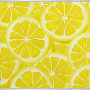 Yellow Lemon Dish Drying Mat for Kitchen Countertops Sinks Drying Mat Absorbent Heat Resistant Dishes Drainer Pad 18x24 Inch