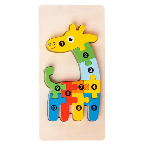 3D Stereoscopic Montessori Wooden Puzzle Cartoon Dinosaur Animal Shape Color Cognitive Educational Game Toy Kids Birthday Gift - Image 11
