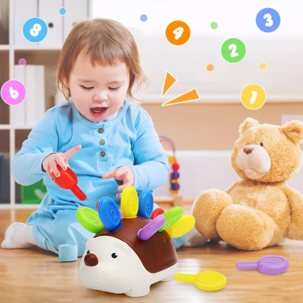 Hedgehog Montessori Educational Toy Fine Motor Toys for Toddlers Learning Counting & Training Develop Concentration Sensory Gift - Image 3
