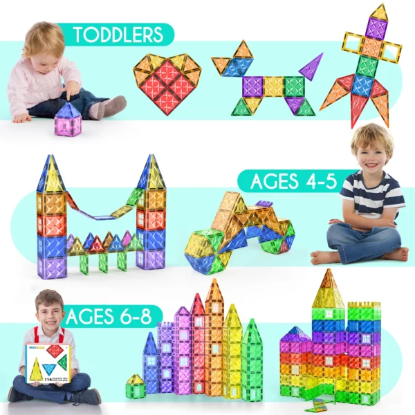 EDUCIRO Magnetic Building Blocks Construction Set Building Puzzle Tiles  Educational Game Children Montessori Toys Gifts - Image 4