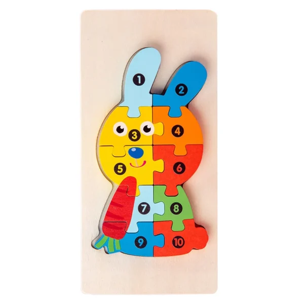 3D Stereoscopic Montessori Wooden Puzzle Cartoon Dinosaur Animal Shape Color Cognitive Educational Game Toy Kids Birthday Gift - Image 12