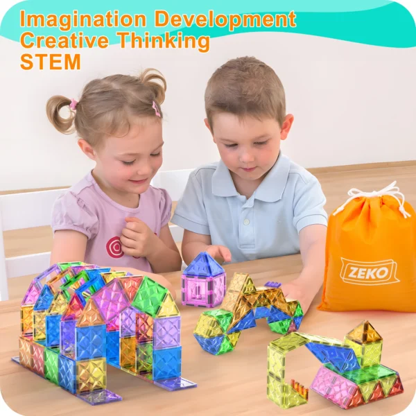 EDUCIRO Magnetic Building Blocks Construction Set Building Puzzle Tiles  Educational Game Children Montessori Toys Gifts - Image 3