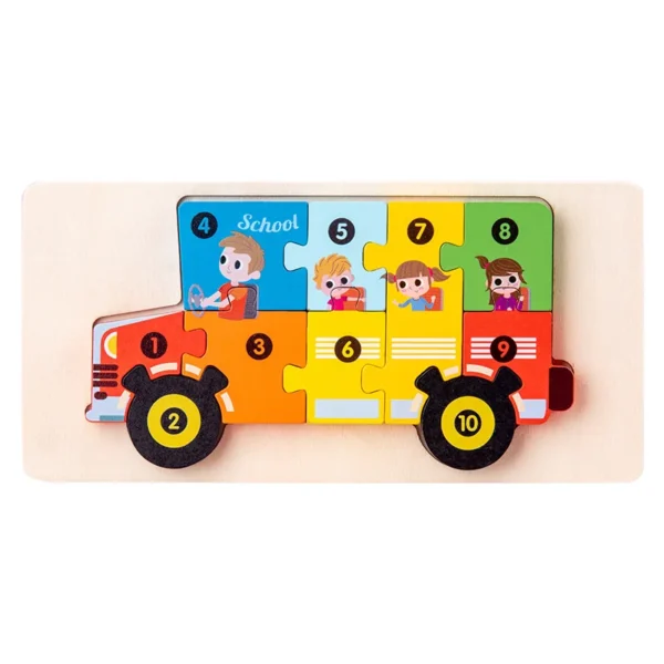3D Stereoscopic Montessori Wooden Puzzle Cartoon Dinosaur Animal Shape Color Cognitive Educational Game Toy Kids Birthday Gift - Image 6