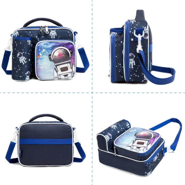 Kids Insulated Bag Lunch Bag Kids Lunch Bags Astronaut Reusable Cooler Lunch Bag Gifts for Boys - Image 3