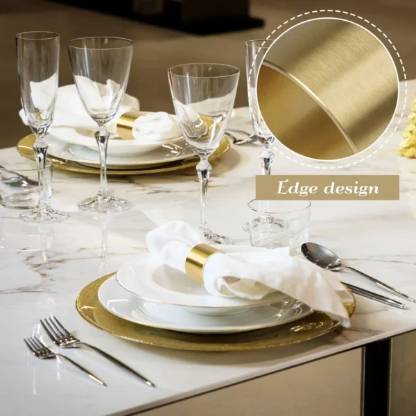 6 pcs Brushed Brass Napkin Rings Matt Gold Serviette Holder Gold Napkin Rings Gift Box Quality Solid Brass Decorations - Image 5