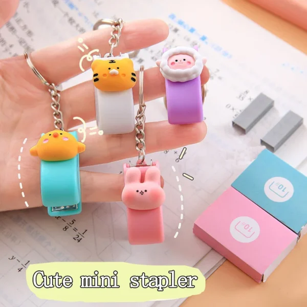 Cute Mini Stapler Portable Staple Students Paper Binder Stationery School Office Supplies kawaii Stapler Binding tools - Image 2