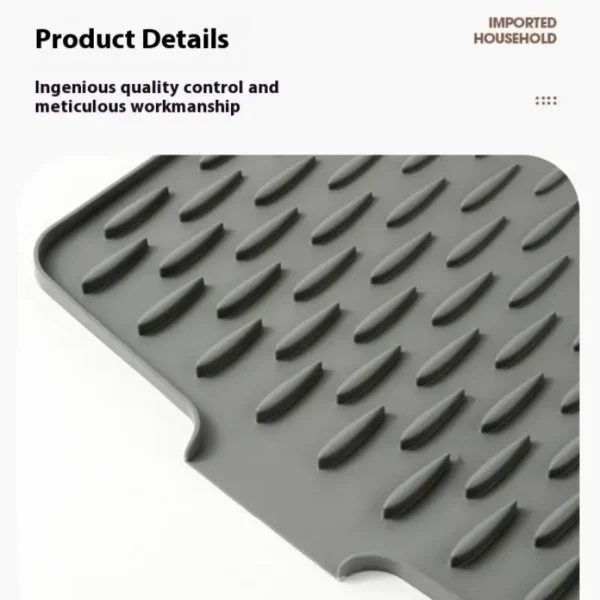 Silicone Drain Mat Bar Insulation Mat Bar Sink Drain Food Utensil Mat Kitchen Decoration Silicone Mat Accessories Non-slip Mats - Image 2