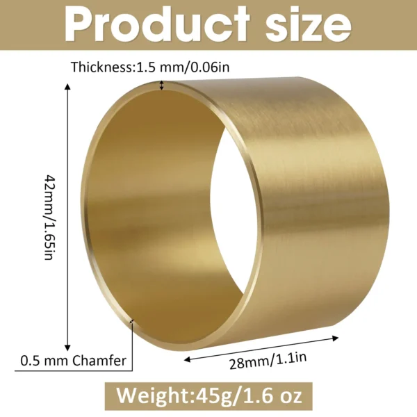 6 pcs Brushed Brass Napkin Rings Matt Gold Serviette Holder Gold Napkin Rings Gift Box Quality Solid Brass Decorations - Image 3