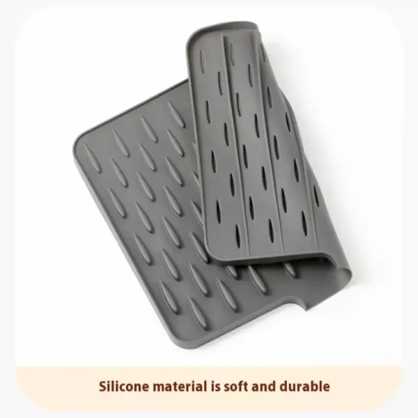 Silicone Drain Mat Bar Insulation Mat Bar Sink Drain Food Utensil Mat Kitchen Decoration Silicone Mat Accessories Non-slip Mats - Image 3
