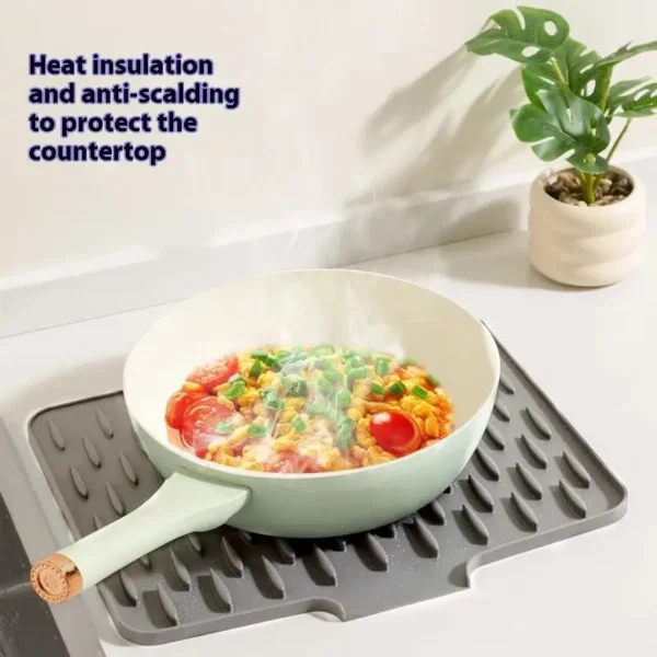 Silicone Drain Mat Bar Insulation Mat Bar Sink Drain Food Utensil Mat Kitchen Decoration Silicone Mat Accessories Non-slip Mats - Image 6
