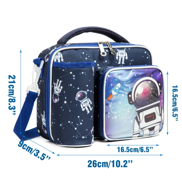 Kids Insulated Bag Lunch Bag Kids Lunch Bags Astronaut Reusable Cooler Lunch Bag Gifts for Boys - Image 2