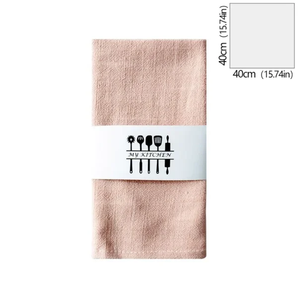 40x40cm Solid Color Square Cotton Linen Napkin Cloth for Hotel Kitchen Home Restaurant Table Napkins Wedding Party Decoration - Image 8