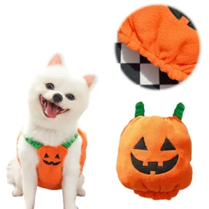 Halloween Dog Costumes Funny Pumpkin Lantern Transformation Outfit Dog Cat Two Legged Pet Cute Pumpkin Cloth Dog Jacket