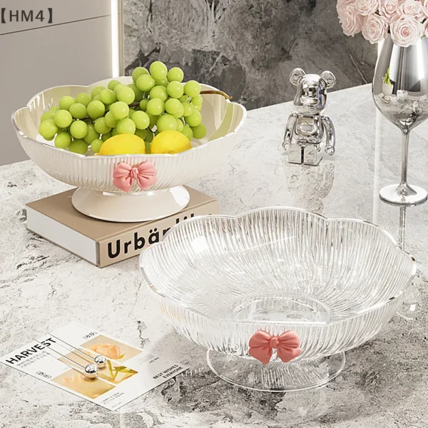 〔HM4〕1Pc Plastic Candy Fruit Plate for Home Coffee Table Candy Platter High-End Snack Placement Platter Ornaments - Image 6
