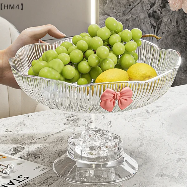 〔HM4〕1Pc Plastic Candy Fruit Plate for Home Coffee Table Candy Platter High-End Snack Placement Platter Ornaments - Image 5