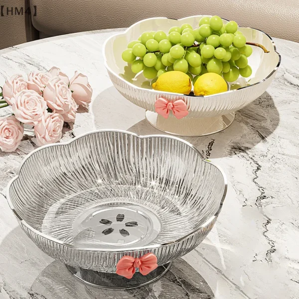 〔HM4〕1Pc Plastic Candy Fruit Plate for Home Coffee Table Candy Platter High-End Snack Placement Platter Ornaments - Image 2