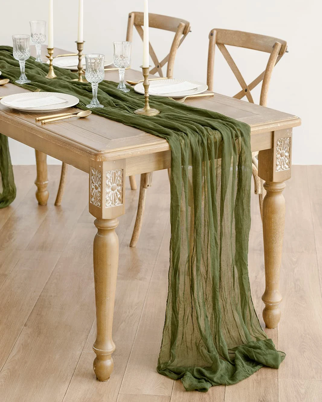 White Cheesecloth Table Runner Wedding Vintage Gauze Sheer Table Decor Dining Party Banquets Arch Overlay Draping Cake Decor - Image 20