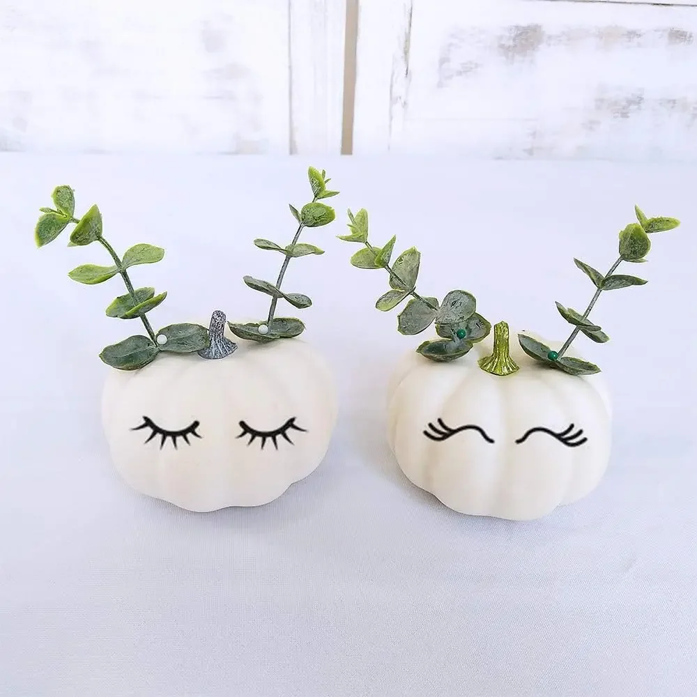 12Pcs White Artificial Pumpkins Assorted Bulk Table Decor Lifelike for All Hallows Day Fall Harvest Party Thanksgiving - Image 3