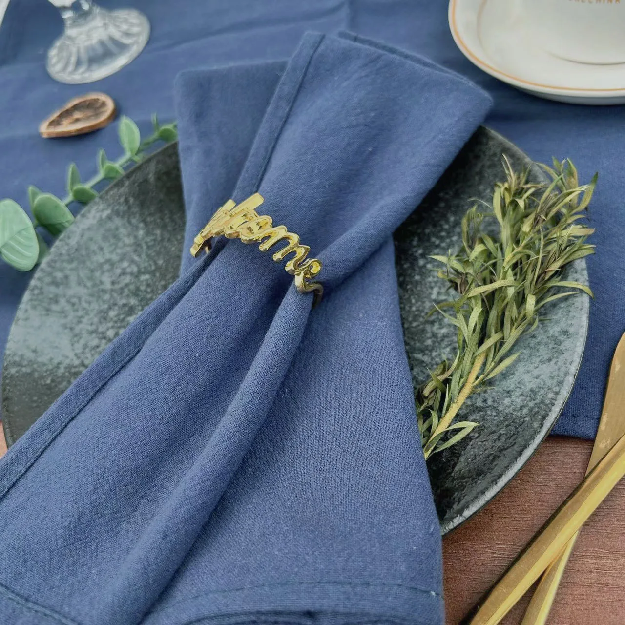 8pcs Cotton Napkins 40X40CM Plain Washed Cotton Towel Dining Place Mats Wedding Party Restaurant Kitchen Cloths Table Decor - Image 16